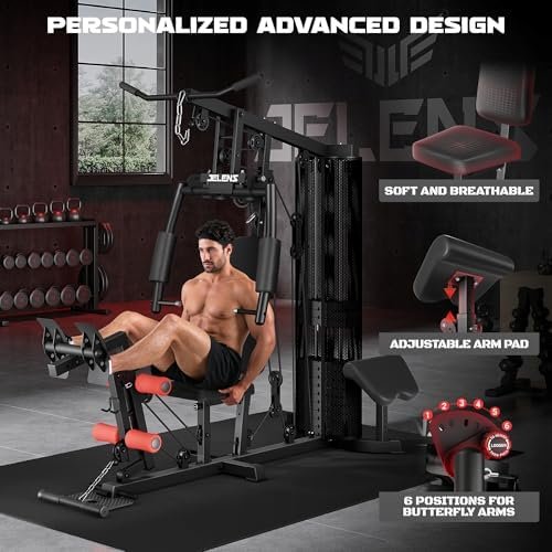 Home Gym, Multifunctional H11 Home Gym Equipment, Workout Station with 150LBS Weight Stack, Exercise Equipment with Pulley System for Full Body Training - Image 4
