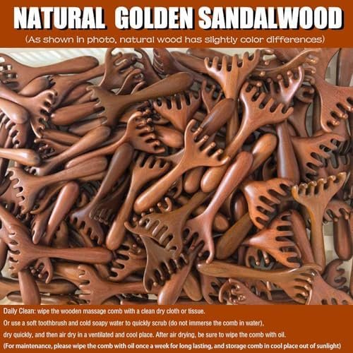 Wooden Scalp Massager, Hand Held Foot Massage Tool, Neck Massage Tool, Foot Leg Massager - Sandalwood - Image 8