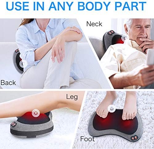 Papillon Shiatsu Back and Neck Massager with Heat, Deep Tissue Kneading,Electric Massage Pillow for Back,Shoulders,Legs,Foot,Body Muscle Pain Relief,Use at Home,Car,Office - Image 6