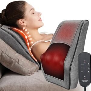Boriwat Back Massager with Heat, Neck Massager for Pain Relief Deep Tissue, 3D Kneading Massage Pillow for Back, Neck, Shoulder, Legs, Gifts for Women Men Mom Dad