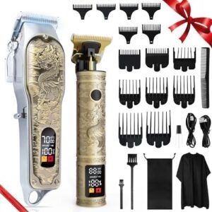 Professional Hair Clippers and Trimmers Set for Men, Cordless Rechargeable Electric Hair Clippers for Hair Cutting, Haircut Clipper for Barber, Men's Gifts for Husband, Barbers, Father
