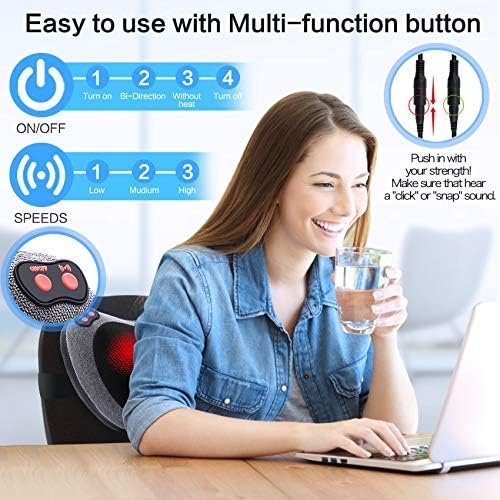 Papillon Shiatsu Back and Neck Massager with Heat, Deep Tissue Kneading,Electric Massage Pillow for Back,Shoulders,Legs,Foot,Body Muscle Pain Relief,Use at Home,Car,Office - Image 2