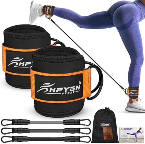HPYGN Ankle Resistance Bands, Ankle Bands for Working Out with Cuffs, Resistance Bands for Leg Butt Training Workout Equipment for Kickbacks Hip Gluteus Training, Ankle Strap with Exercise Bands