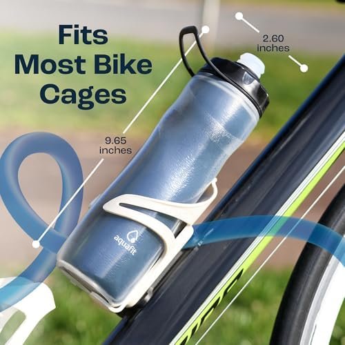 AQUAFIT Insulated Water Bottle - 20oz Leakproof Sports Water Bottle with Bite Lid, Bike Water Bottle, Easy Squeeze Water Bottles, Spill Proof for Cycling Bicycle - Fits Most Bike Cages (Blue) - Image 5