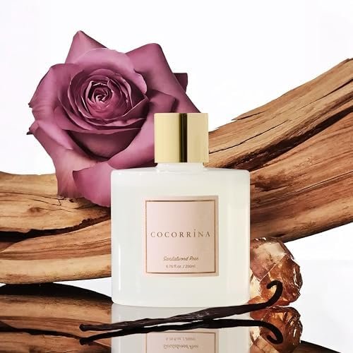 Cocorrína Premium Reed Diffuser Set with Preserved Baby's Breath & Cotton Stick Sandalwood Rose | 6.7oz Scent Fragrance Oil Diffuser for Bedroom Bathroom Home Décor - Image 2