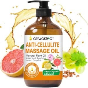 Anti Cellulite Oil Massage Oil for Massage Therapy,Body Oil for Skin Tightening & Cellulite Remover in Thighs and Butt,Cellulite Treatment Massage Oil,Assists with Firming,Toning & Moisturizes Skin