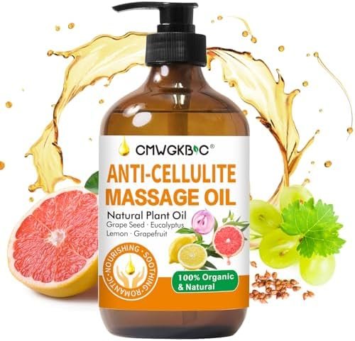 Anti Cellulite Oil Massage Oil for Massage Therapy,Body Oil for Skin Tightening & Cellulite Remover in Thighs and Butt,Cellulite Treatment Massage Oil,Assists with Firming,Toning & Moisturizes Skin