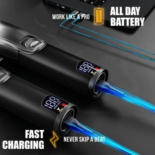 Novah® Professional Hair Clippers for Men, Professional Barber Clippers and Trimmer Set, Mens Cordless Hair Clipper for Barbers Haircut Kit Fade - Image 5