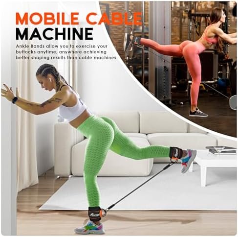 HPYGN Ankle Resistance Bands, Ankle Bands for Working Out with Cuffs, Resistance Bands for Leg Butt Training Workout Equipment for Kickbacks Hip Gluteus Training, Ankle Strap with Exercise Bands - Image 5