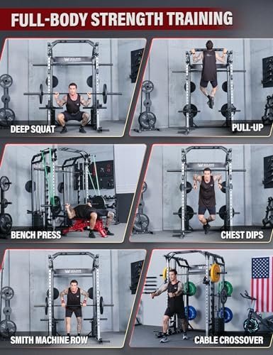 Major Fitness Drone2 Advanced Training Smith Machines– All-in-One Home Gym Squat Rack with Aluminum Pulley Set , Weight Bar, Dual LAT Pull-Down Systems & Cable Crossover Machine for Full-Body Workouts - Image 8