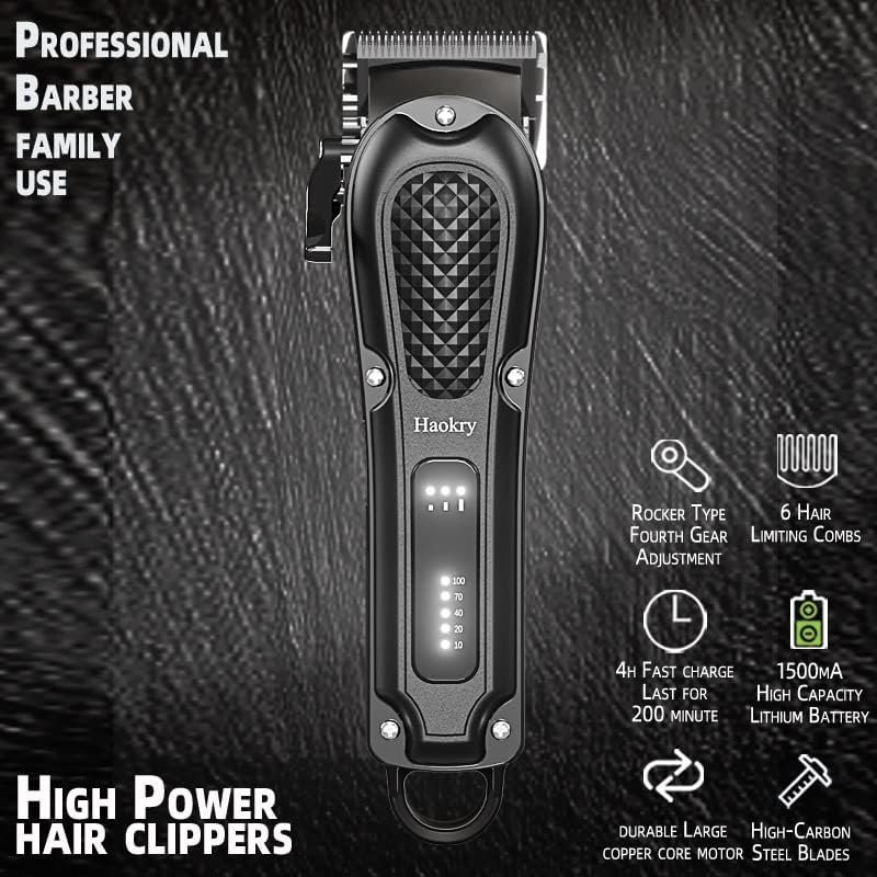 Hair Clippers for Men Professional - Cordless&Corded Barber Clippers for Hair Cutting & Grooming Rechargeable Beard Trimmer - Image 5