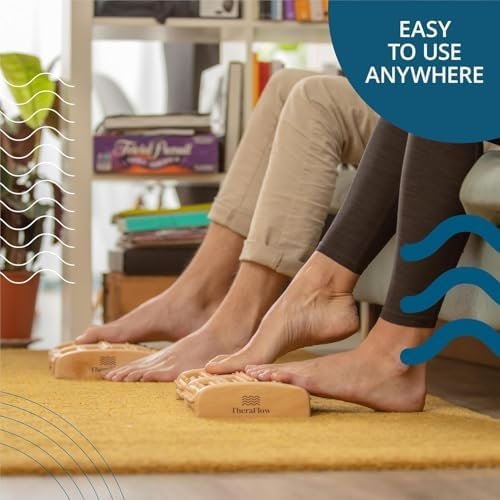 TheraFlow Foot Massager Roller for Plantar Fasciitis Relief and Neuropathy Pain Relief for Feet - Wooden Foot Roller Massager Acupressure Tool with Reflexology Chart - Mom Gifts for Women and Men - Image 8