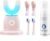 U-Shaped Electric Toothbrush for Adults with Foam Mousse, 4 Brush Heads, Auto 360° Ultrasonic Toothbrush with Blue LED Light, Hands-Free Smart Toothbrush Kit with Charging Base (Pink)