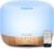 Homeweeks 300ml Essential Oil Diffuser, Quiet Aromatherapy Mist Diffusers for Essential Oils, Wood Grain, Ultrasonic, Remote Control, Timer, 7 Colors Light for Bedroom (300ml)