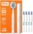 Bitvae Ultrasonic Electric Toothbrush for Adults and Kids, ADA Accepted Travel Toothbrush with Rechargeable 60-Day Battery Life, 5 Modes, 8 Heads, Case, Holder, Frost White