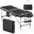 Brelley Massage Table Portable, 2-Fold Lash Bed with Side Pocket, Adjustable Height, Sturdy Aluminum Frame, Esthetician Spa Facial Tattoo Bed with Face Cradle & Carrying Bag, Black