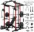 Mikolo Power Cage, Power Rack with Cable Crossover System, 1500LBS Squat Rack with LAT Pull Down System, Workout Cage with Pulley System for Fitness Home Gym